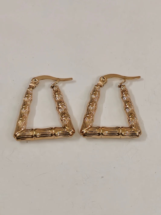 Triangle bamboo earring