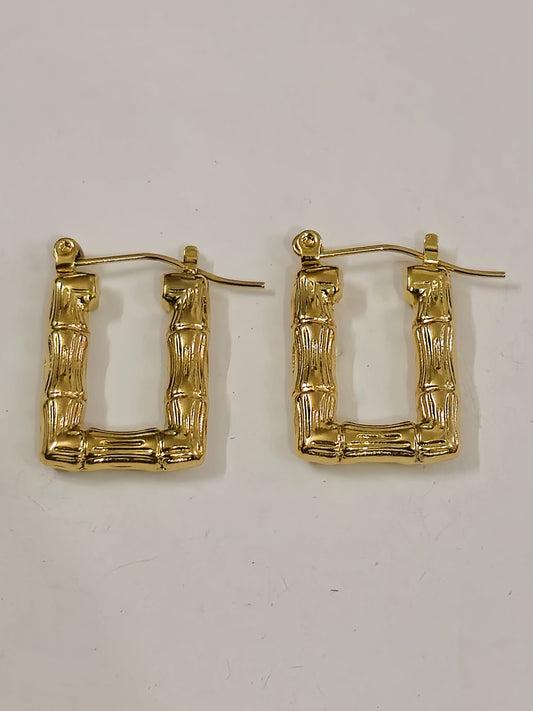Square bamboo earring