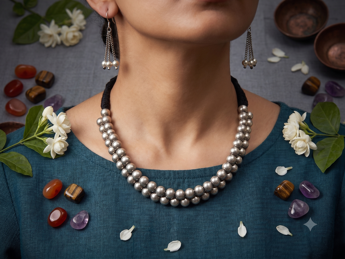 Tribal beads choker