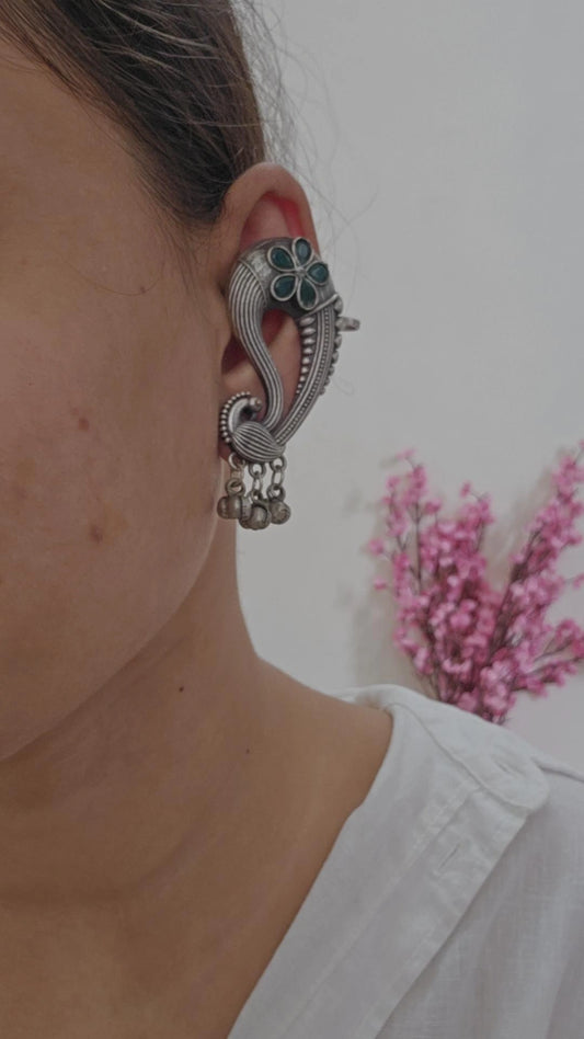 Peacock Drop Earcuffs